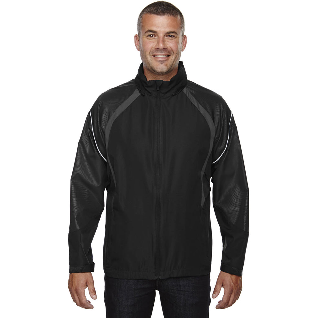 North End Men's Black Sirius Lightweight Jacket with Embossed Print