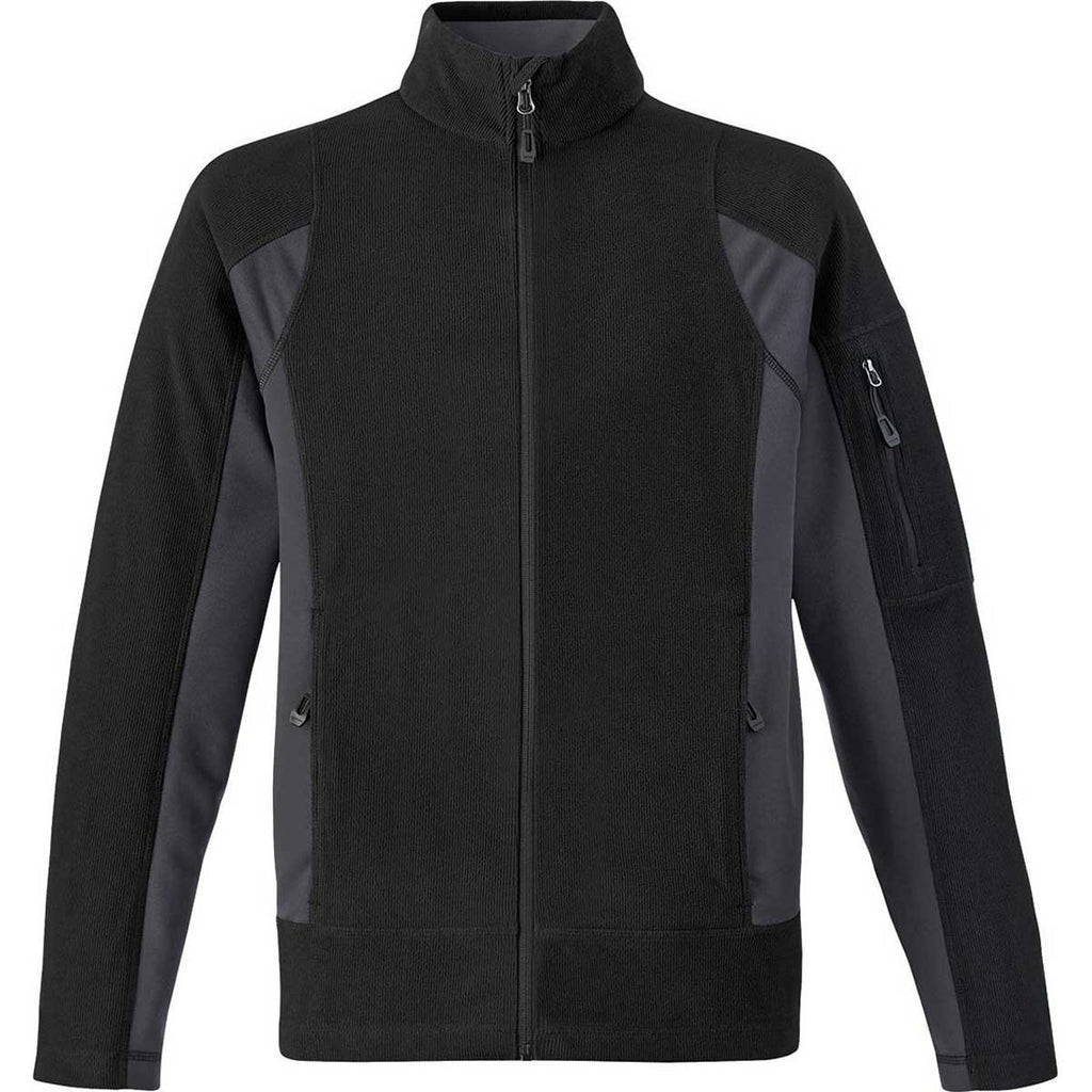 North End Men's Black Generate Textured Fleece Jacket