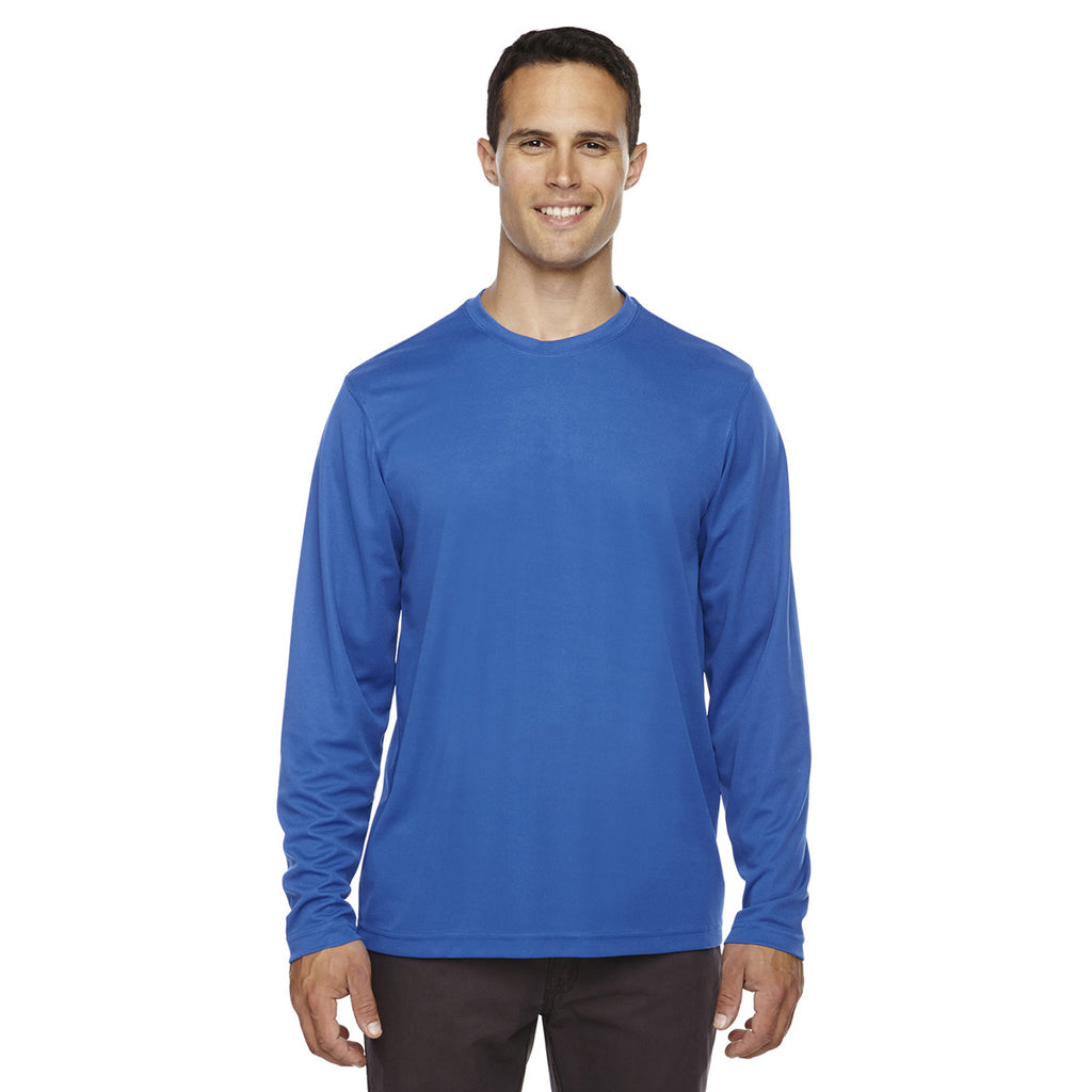 Core 365 Men's True Royal Agility Performance Long-Sleeve Pique Crewne