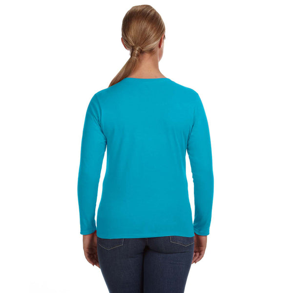 Anvil Women's Caribbean Blue Lightweight Long-Sleeve T-Shirt