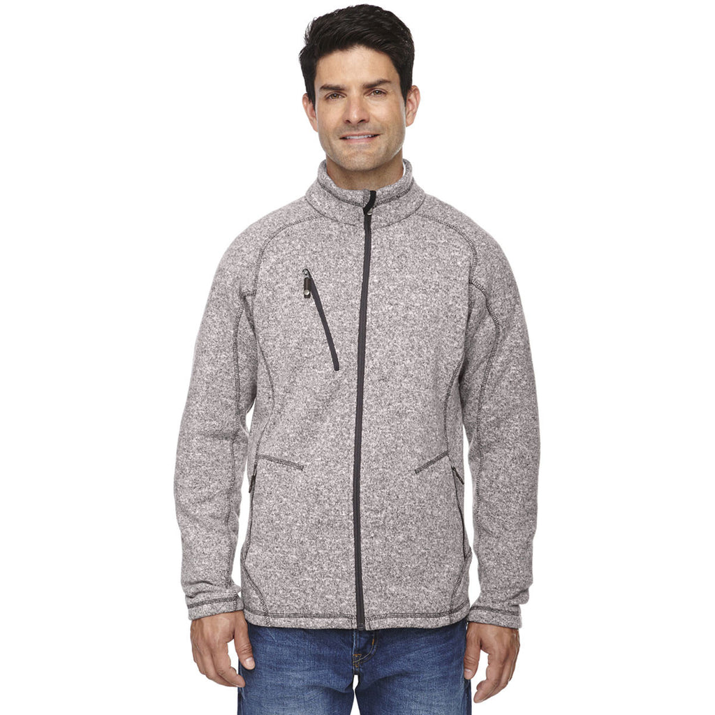 North End Men's Light Heather Peak Sweater Fleece Jacket