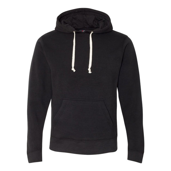 J. America Men's Solid Black Triblend Triblend Hooded Pullover Sweatsh