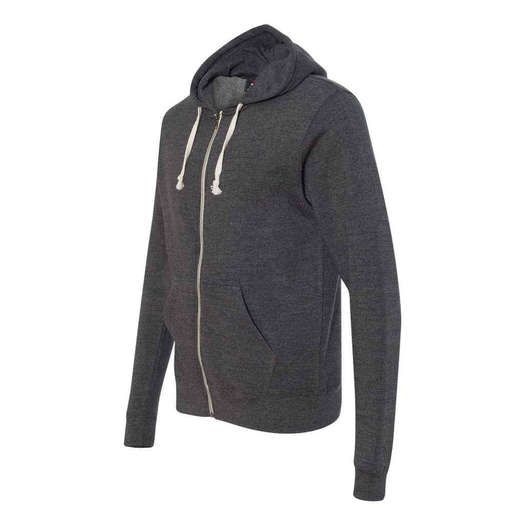 Download J. America Men's Black Triblend Triblend Hooded Full-Zip ...