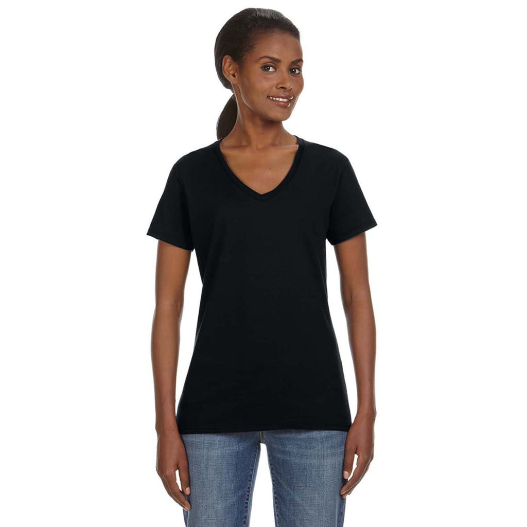 Download Anvil Women S Black Lightweight V Neck T Shirt