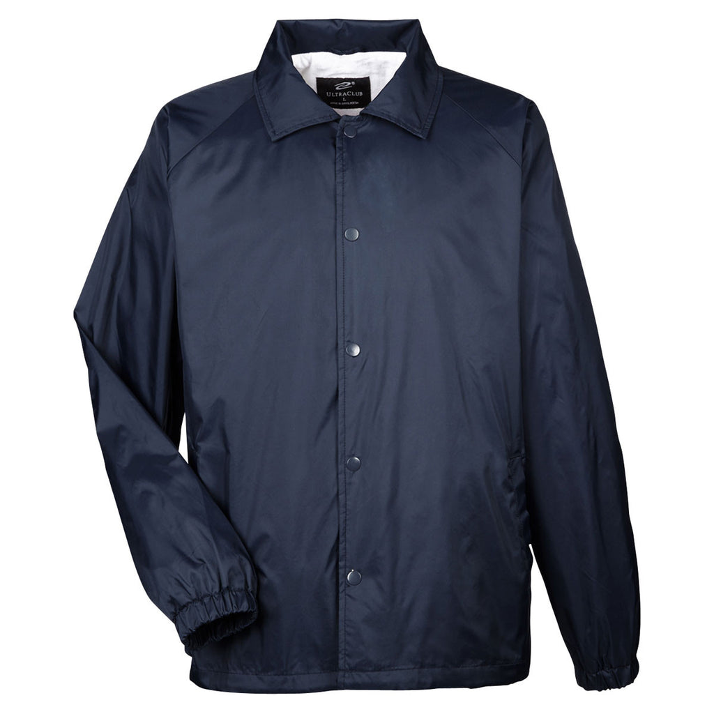 Download UltraClub Men's Navy Nylon Coaches' Jacket