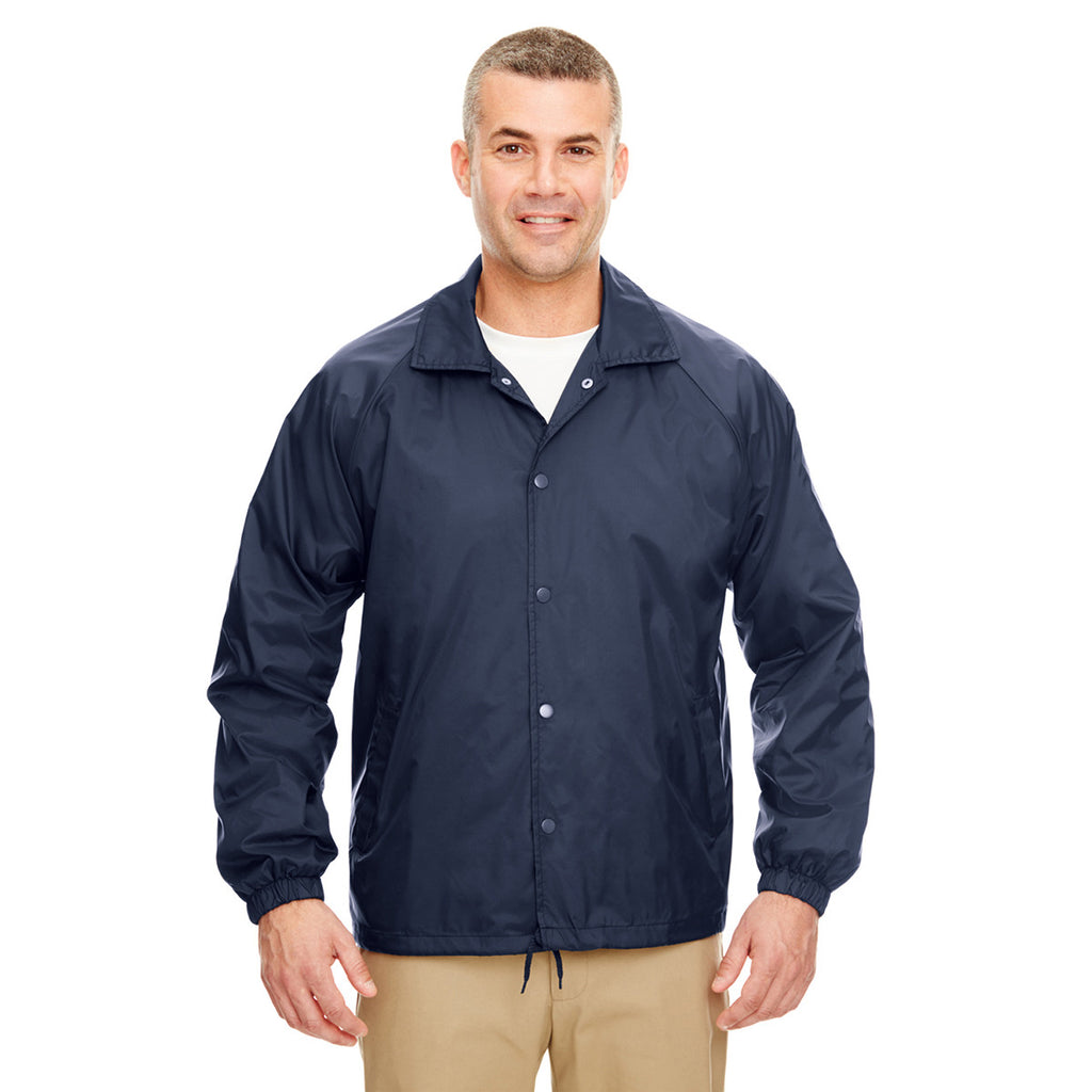 Download UltraClub Men's Navy Nylon Coaches' Jacket