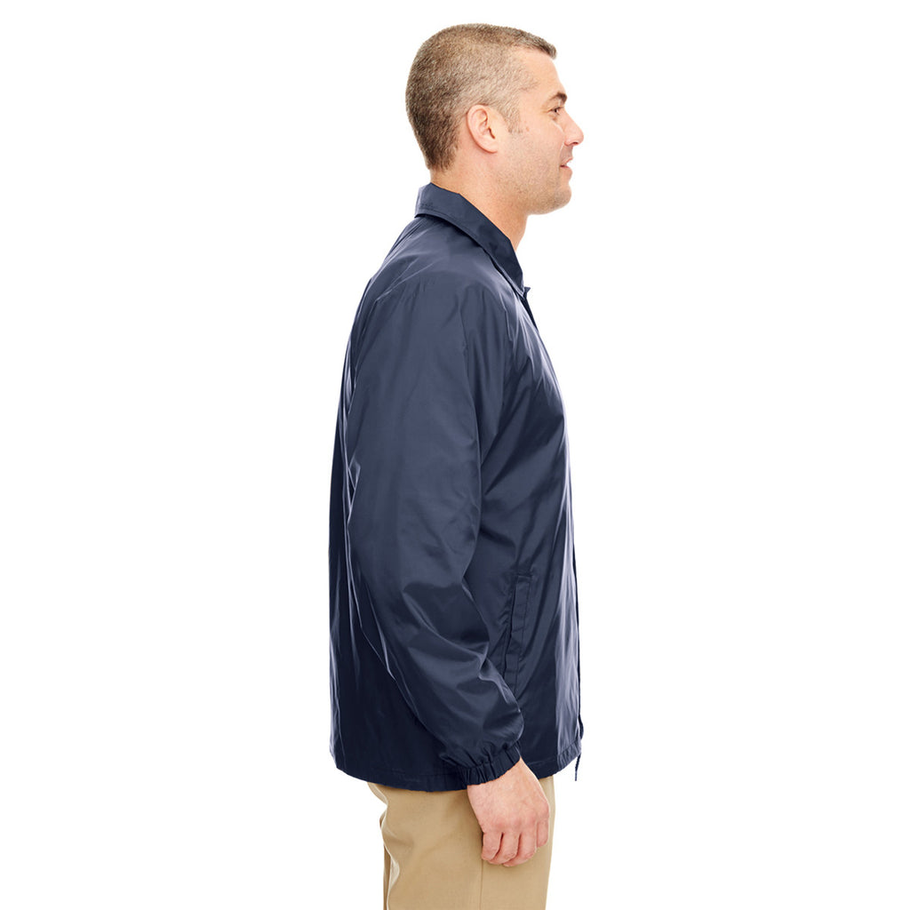 Download UltraClub Men's Navy Nylon Coaches' Jacket