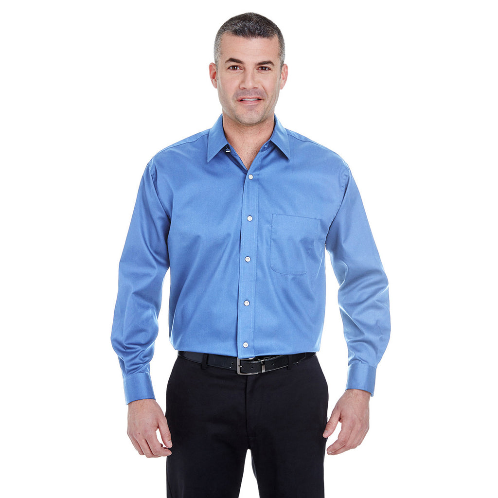 UltraClub Men's Waterfall Blue Whisper Elite Twill