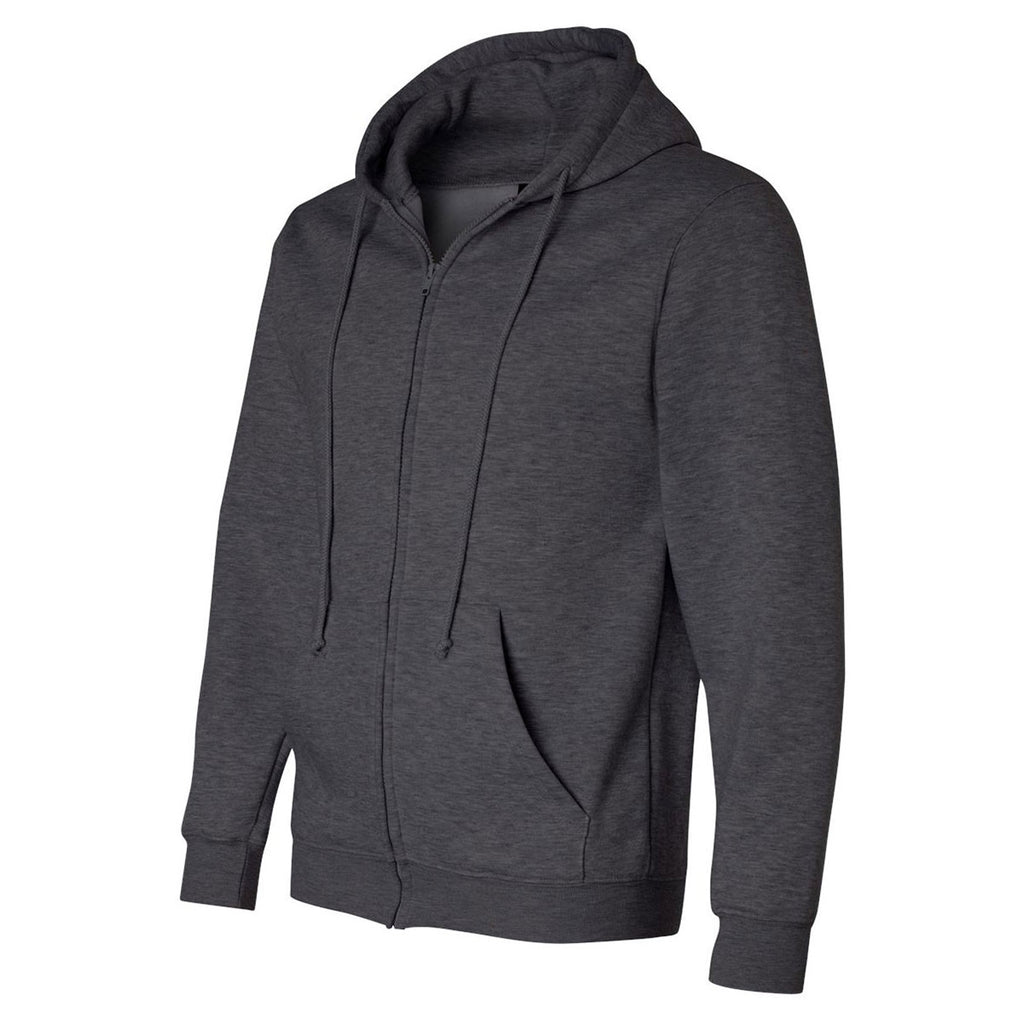 Download Bayside Men's Charcoal Heather USA-Made Full Zip Hooded ...