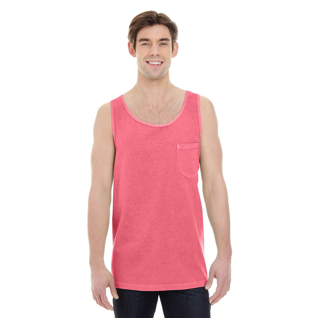 Comfort Colors Men's Watermelon 6.1 oz. Pocket Tank