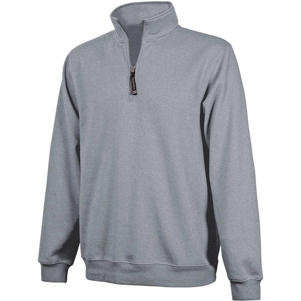Download Charles River Unisex Oxford Grey Crosswind Quarter Zip Sweatshirt