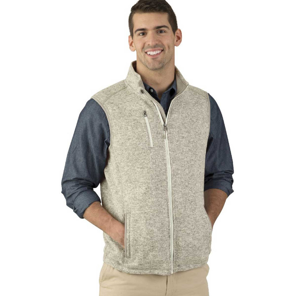 Charles River Men's Oatmeal Heather Heathered Vest