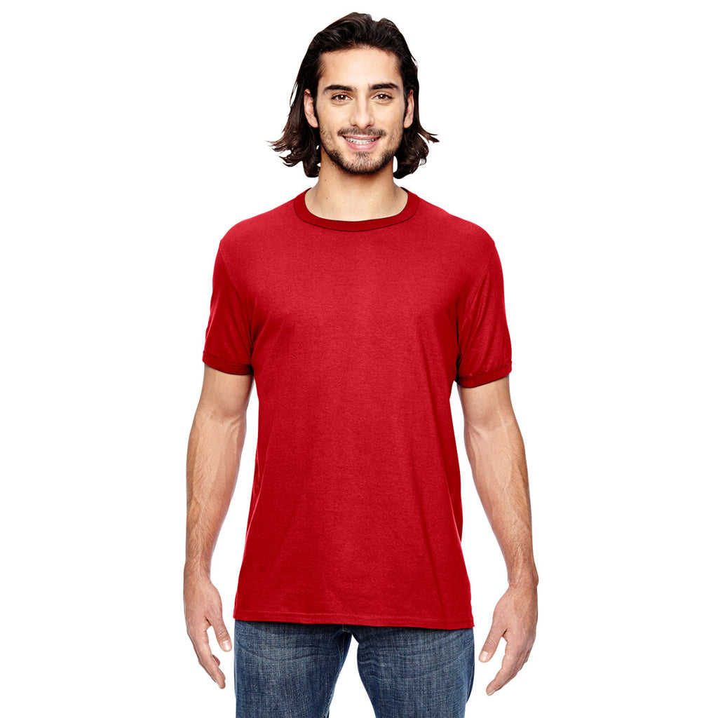 heather red t shirt