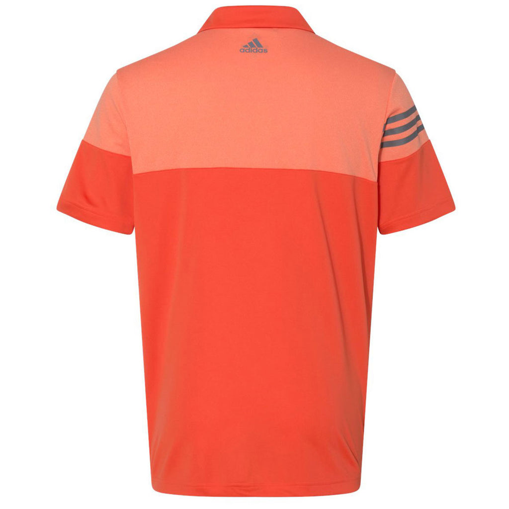 adidas 3 stripe heather block golf polo shirt