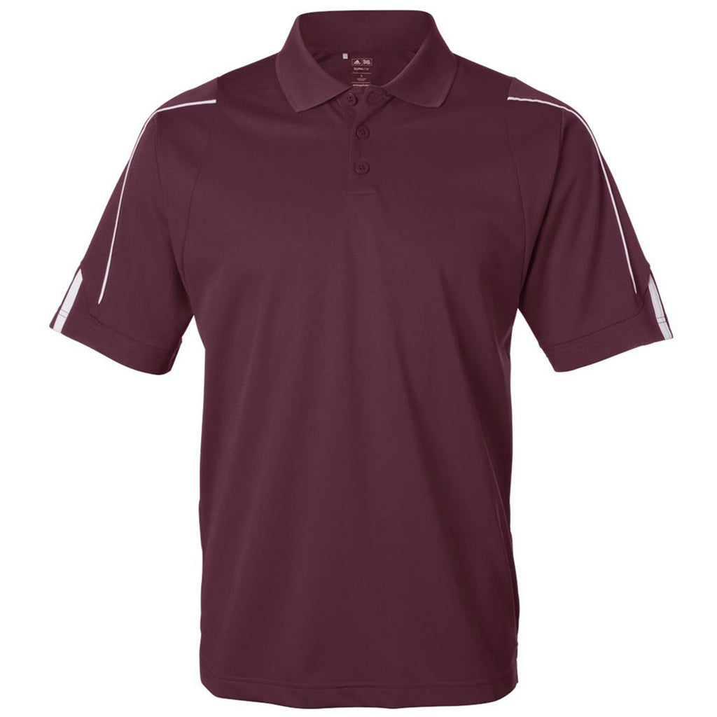 burgundy and white adidas shirt