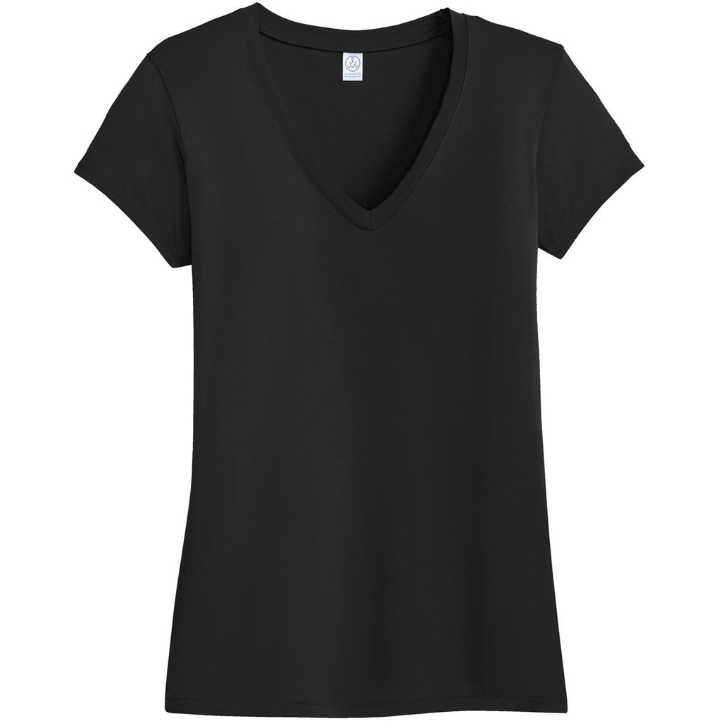 Alternative Apparel Women's Black Everyday Cotton Modal V-Neck