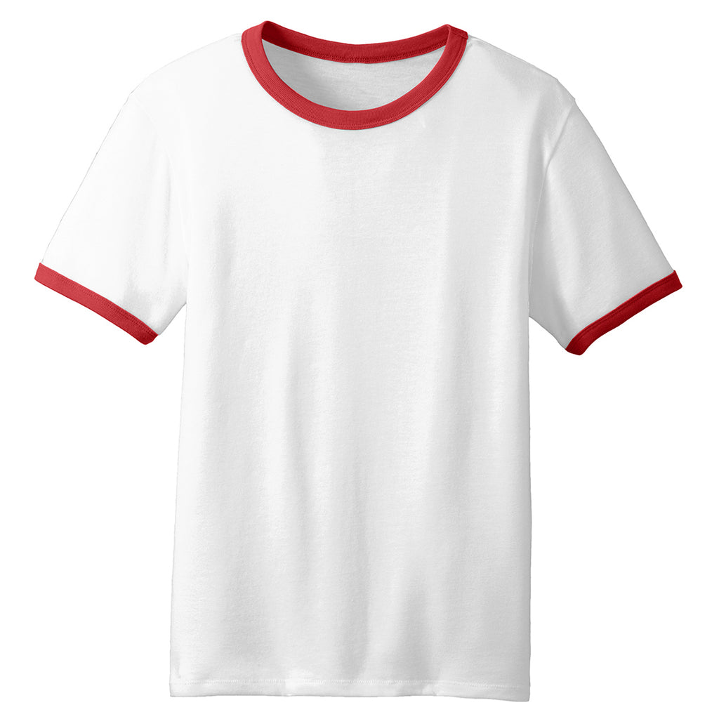 white and red t shirt mens