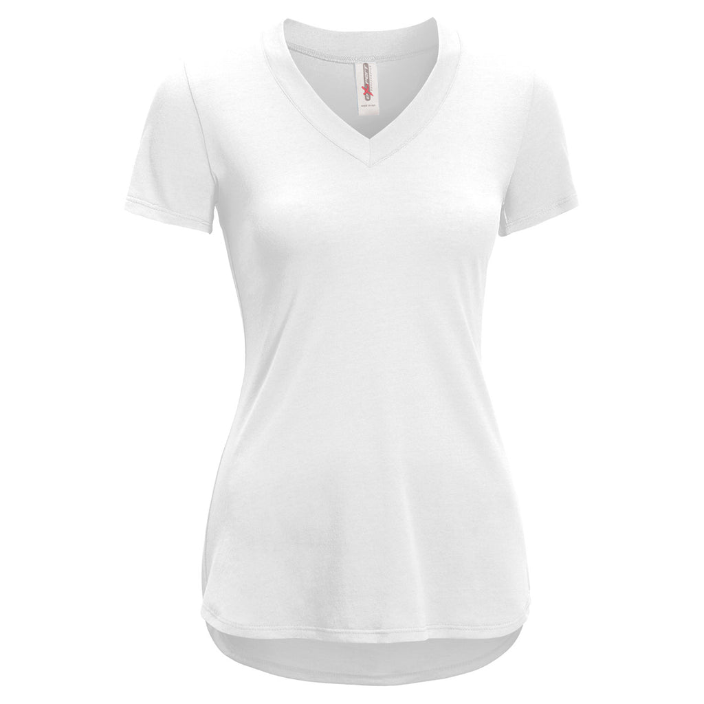 Expert Women's White TriTec Deep V-Neck Tee