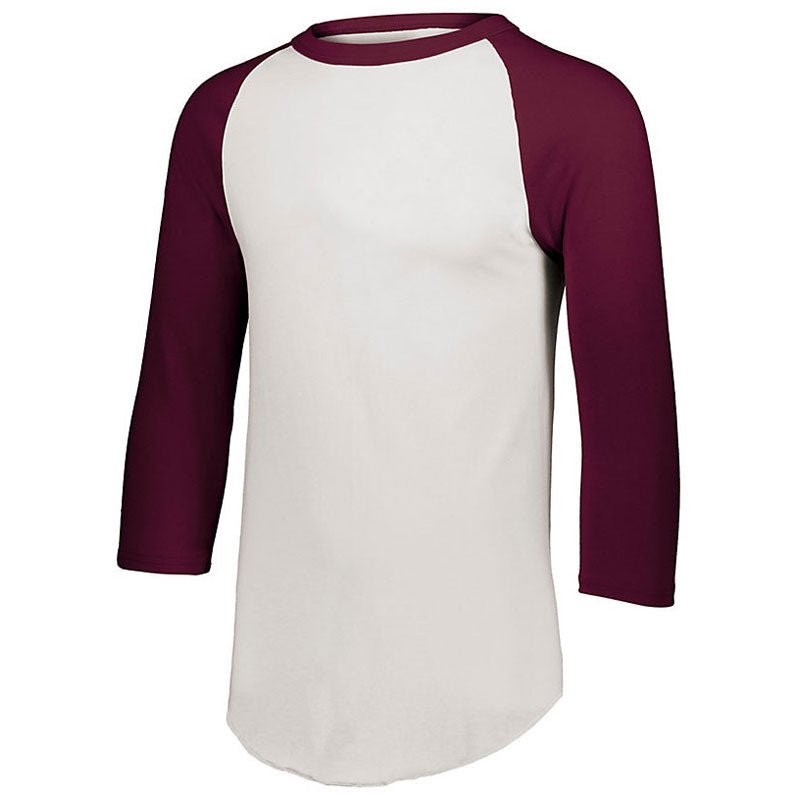 maroon and white baseball jersey