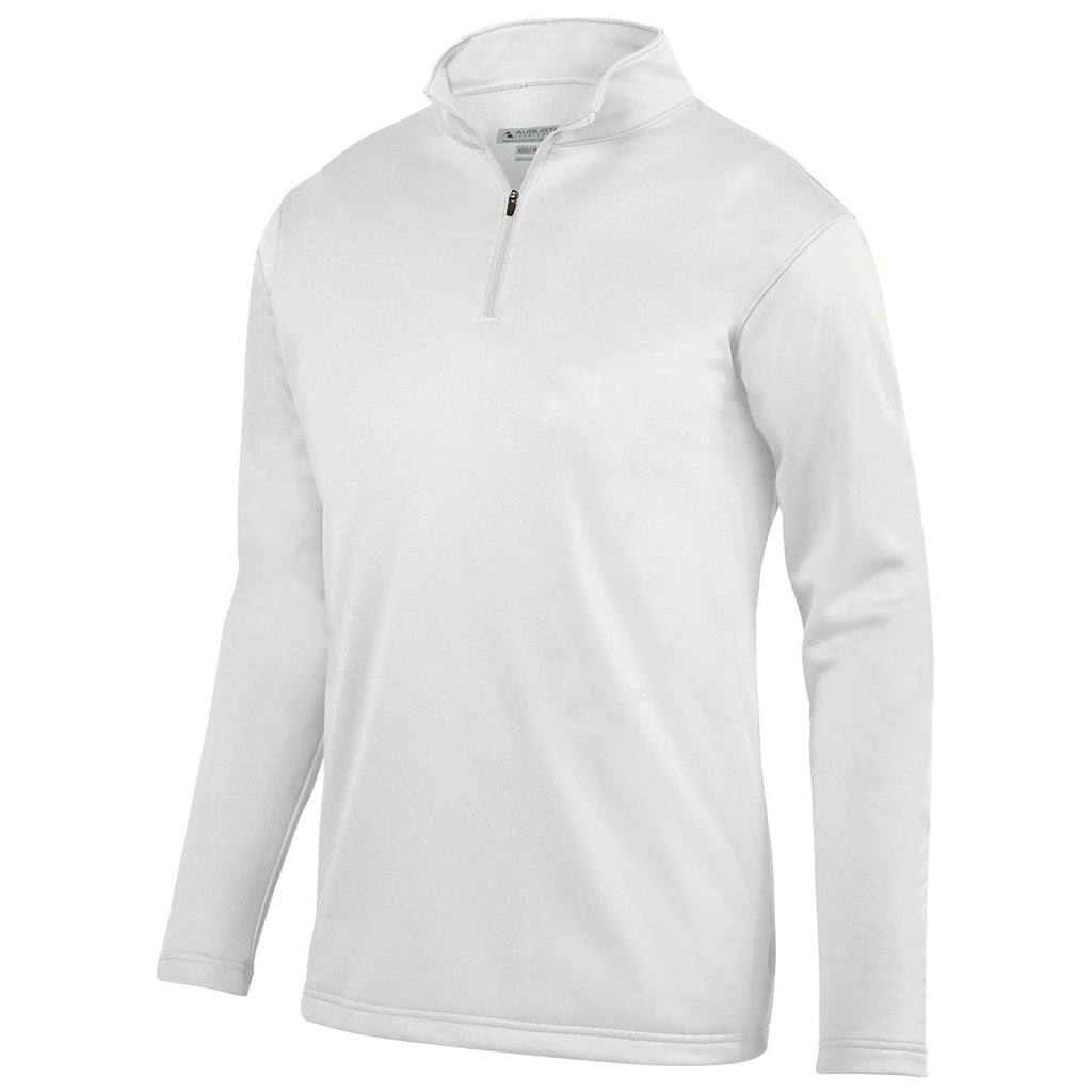 white fleece half zip