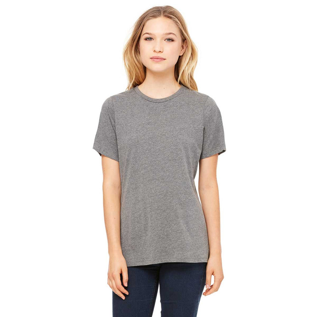 Bella + Canvas Women's Grey Triblend Relaxed Jersey Short-Sleeve T-Shi