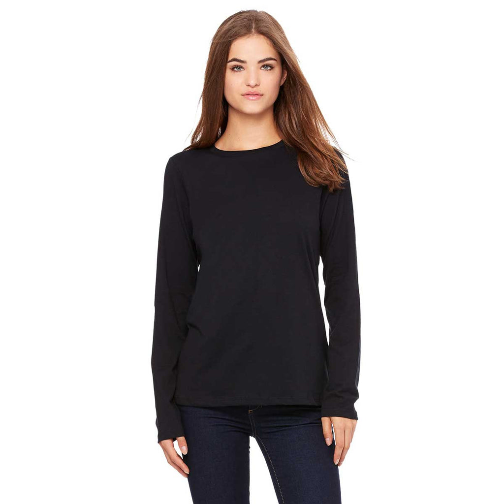 Download Bella + Canvas Women's Black Jersey Long-Sleeve T-Shirt