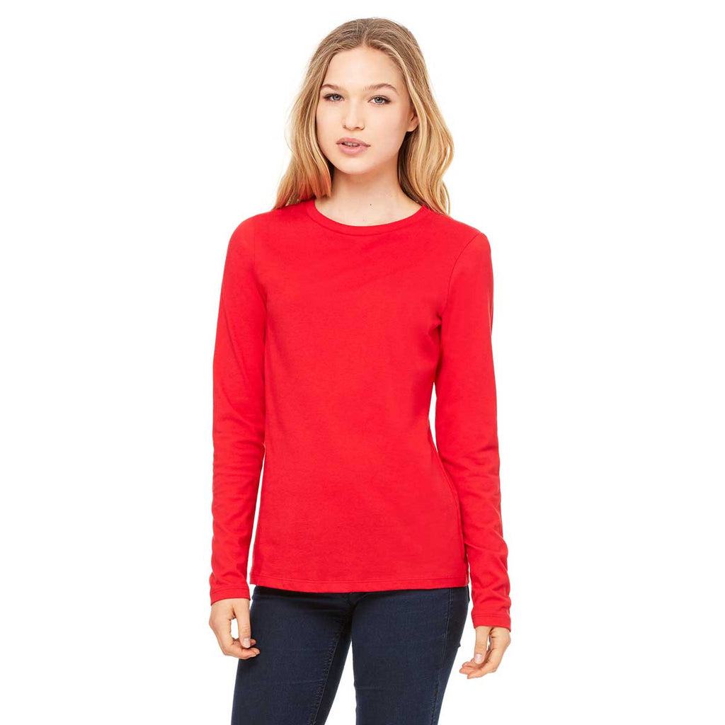 Download Bella + Canvas Women's Red Jersey Long-Sleeve T-Shirt