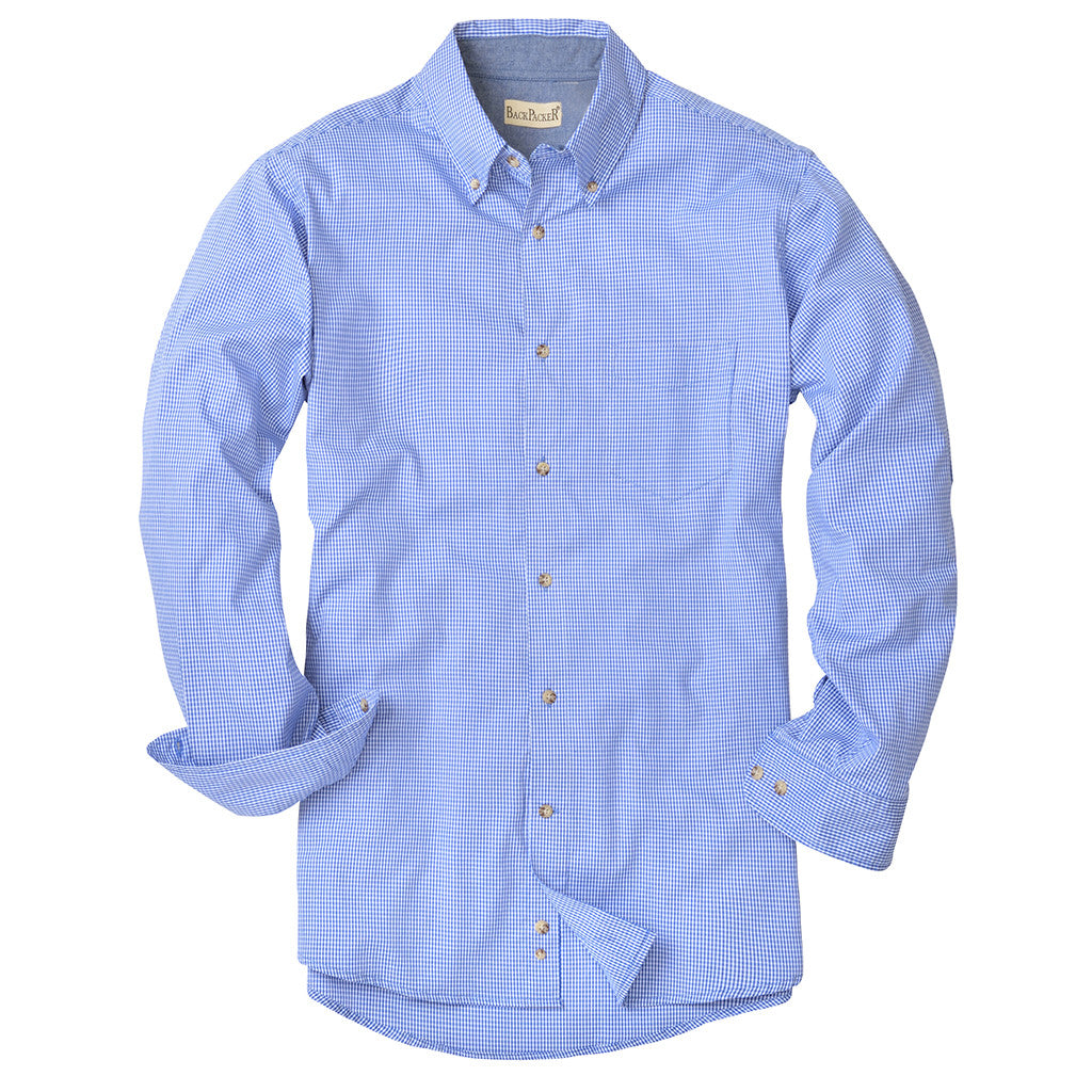 Backpacker Men's Light Blue Yarn Dyed Micro Check Shirt