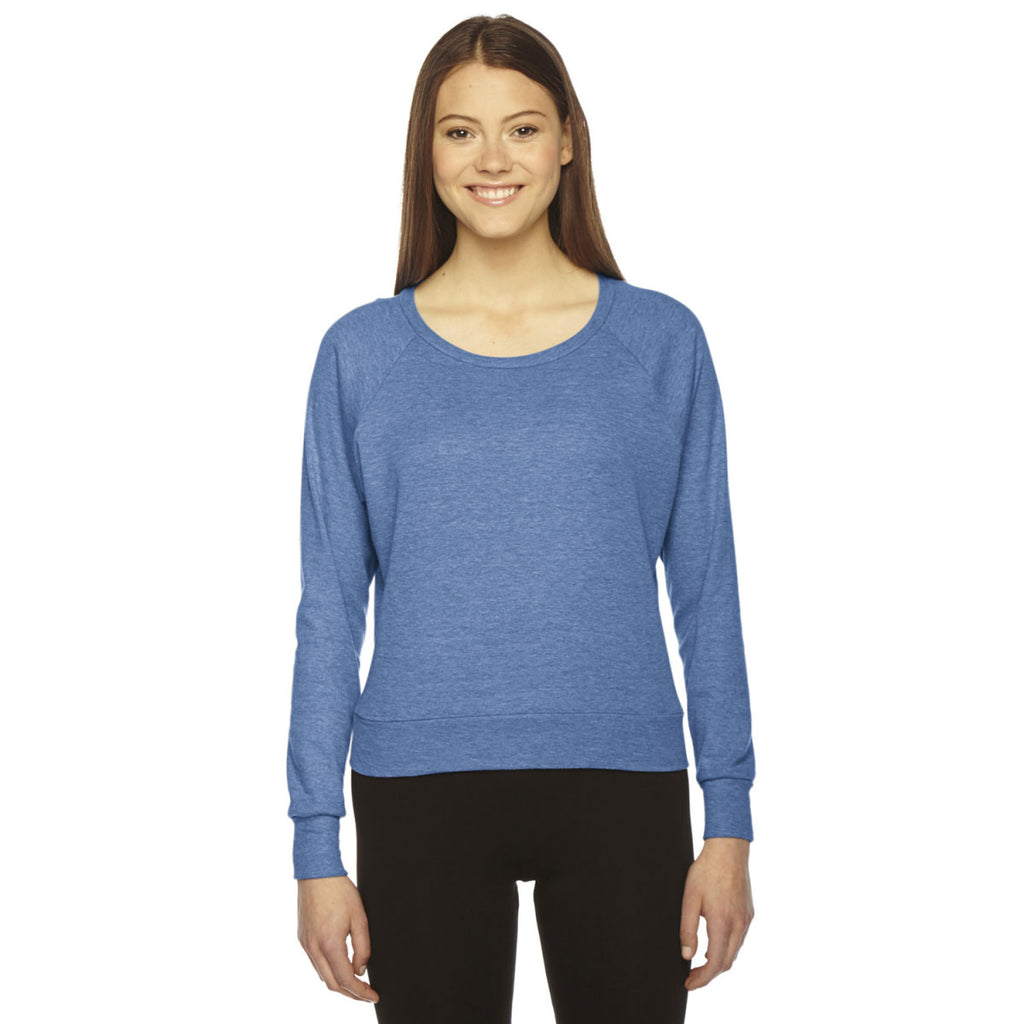 American Apparel Women's Athletic Blue Lightweight Raglan Pullover