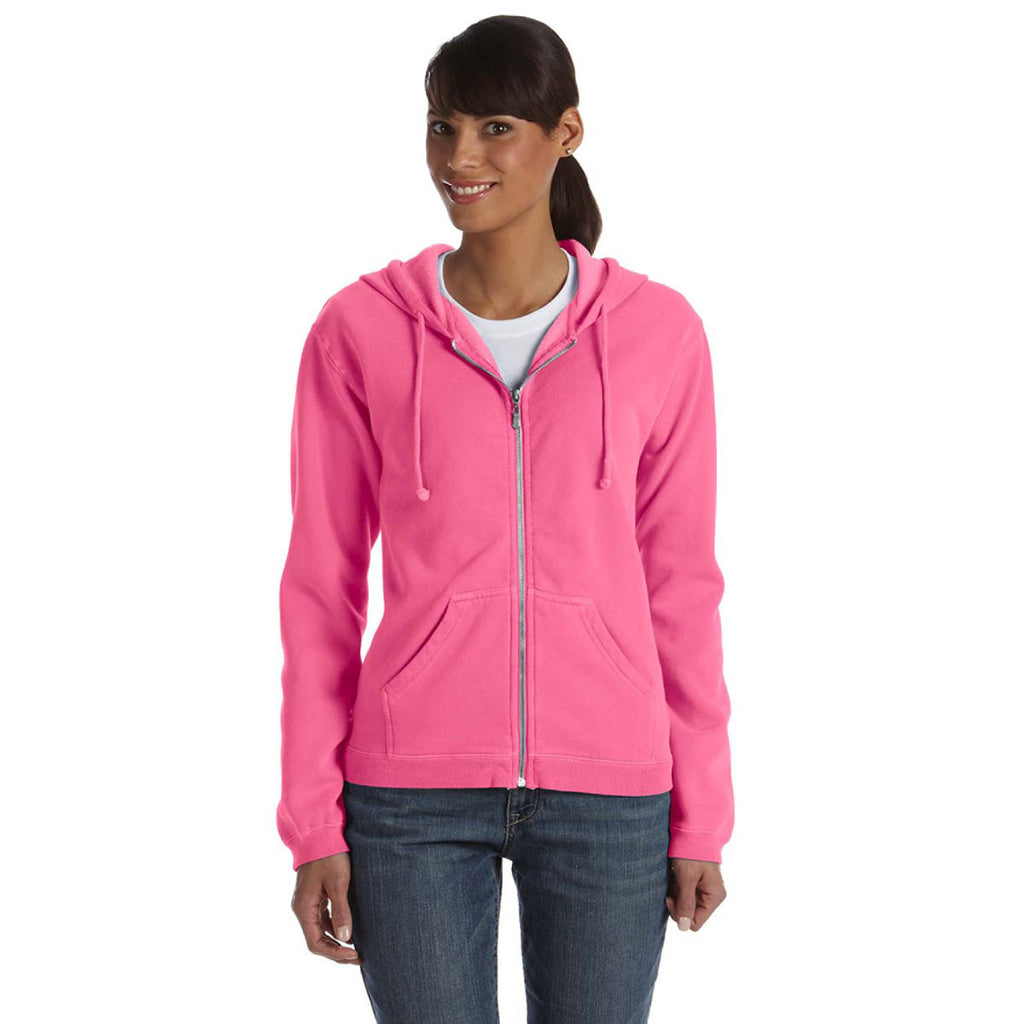 Comfort Colors Women S Crunchberry 9 5 Oz Full Zip Hooded