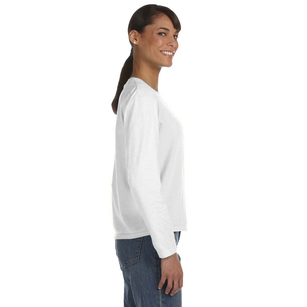 Comfort Colors Women's White 5.4 Oz. Long-Sleeve T-Shirt