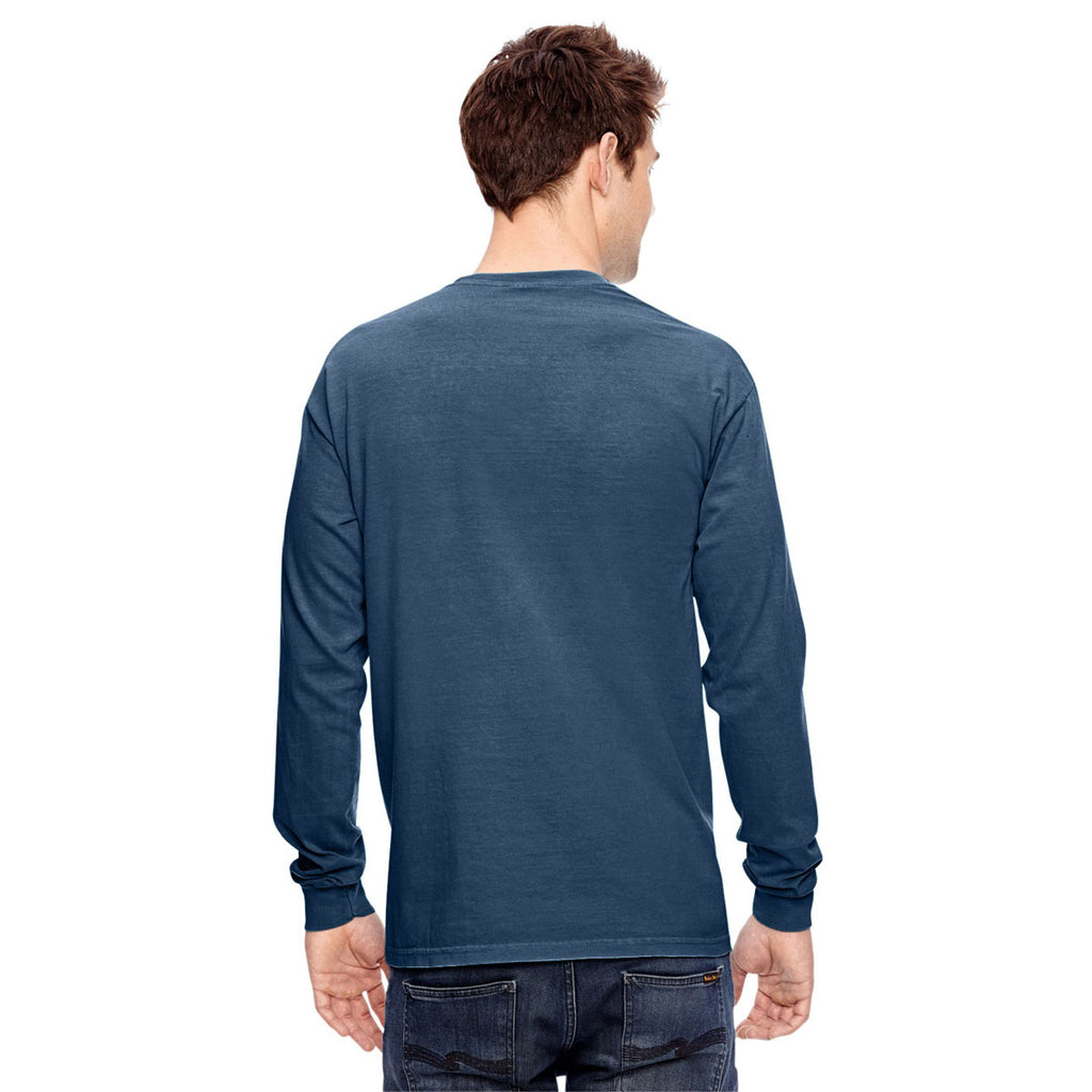 Download Comfort Colors Men's True Navy 6.1 Oz. Long-Sleeve Pocket ...