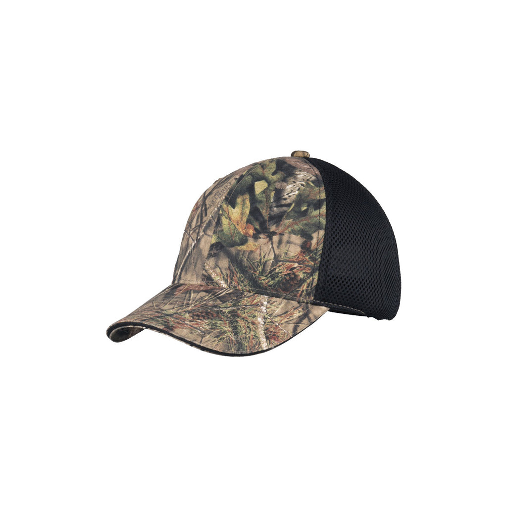 Port Authority Mossy Oak Break-Up Country/Black Mesh Camouflage Cap wi