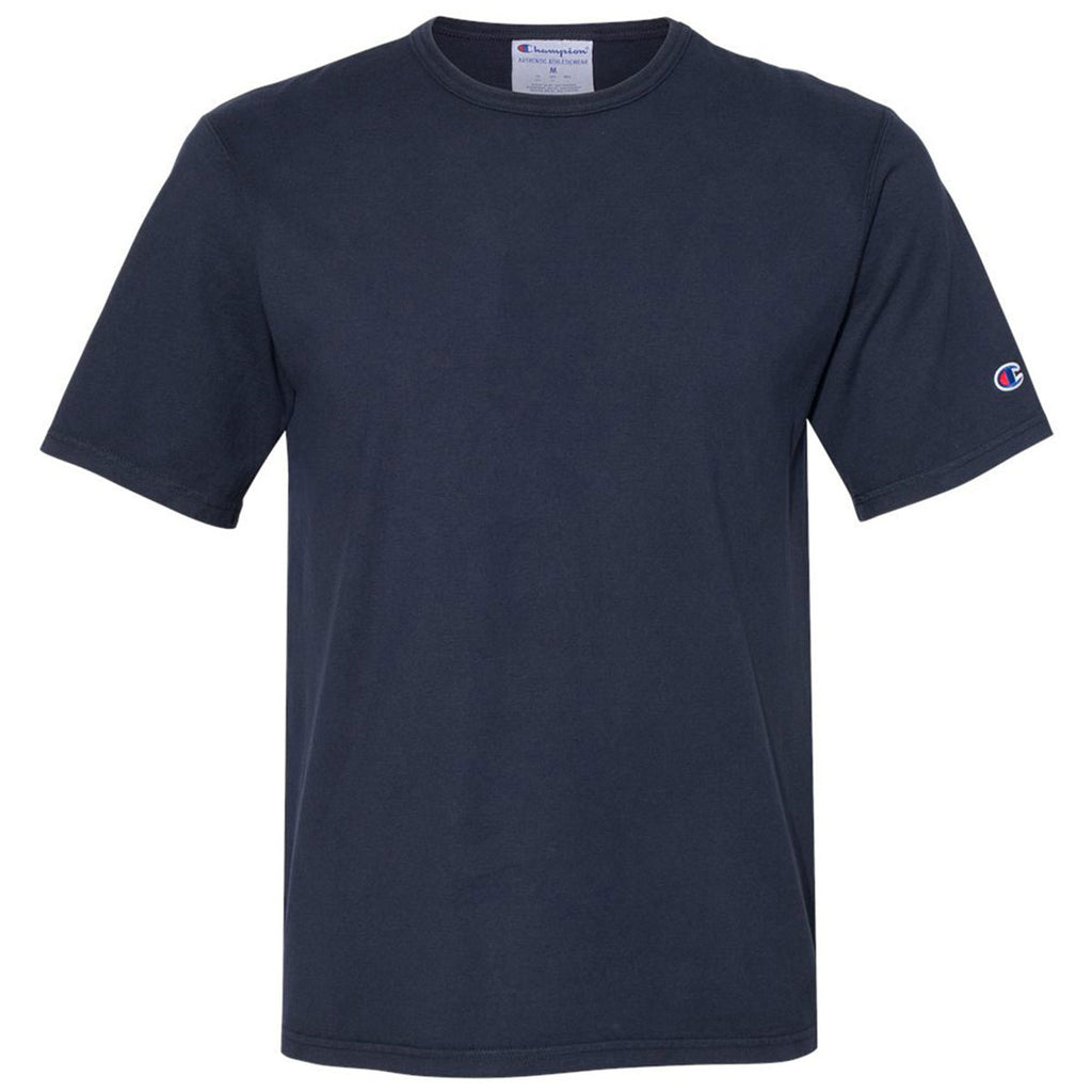 Download Champion Men's Navy Garment Dyed Short Sleeve T-Shirt