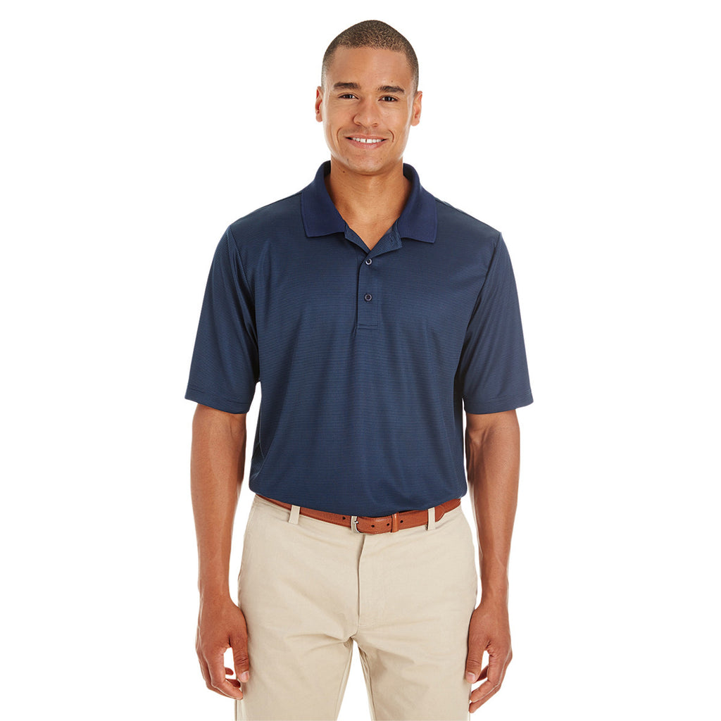 Core 365 Men's Classic Navy/Carbon Express Microstripe Performance Piq