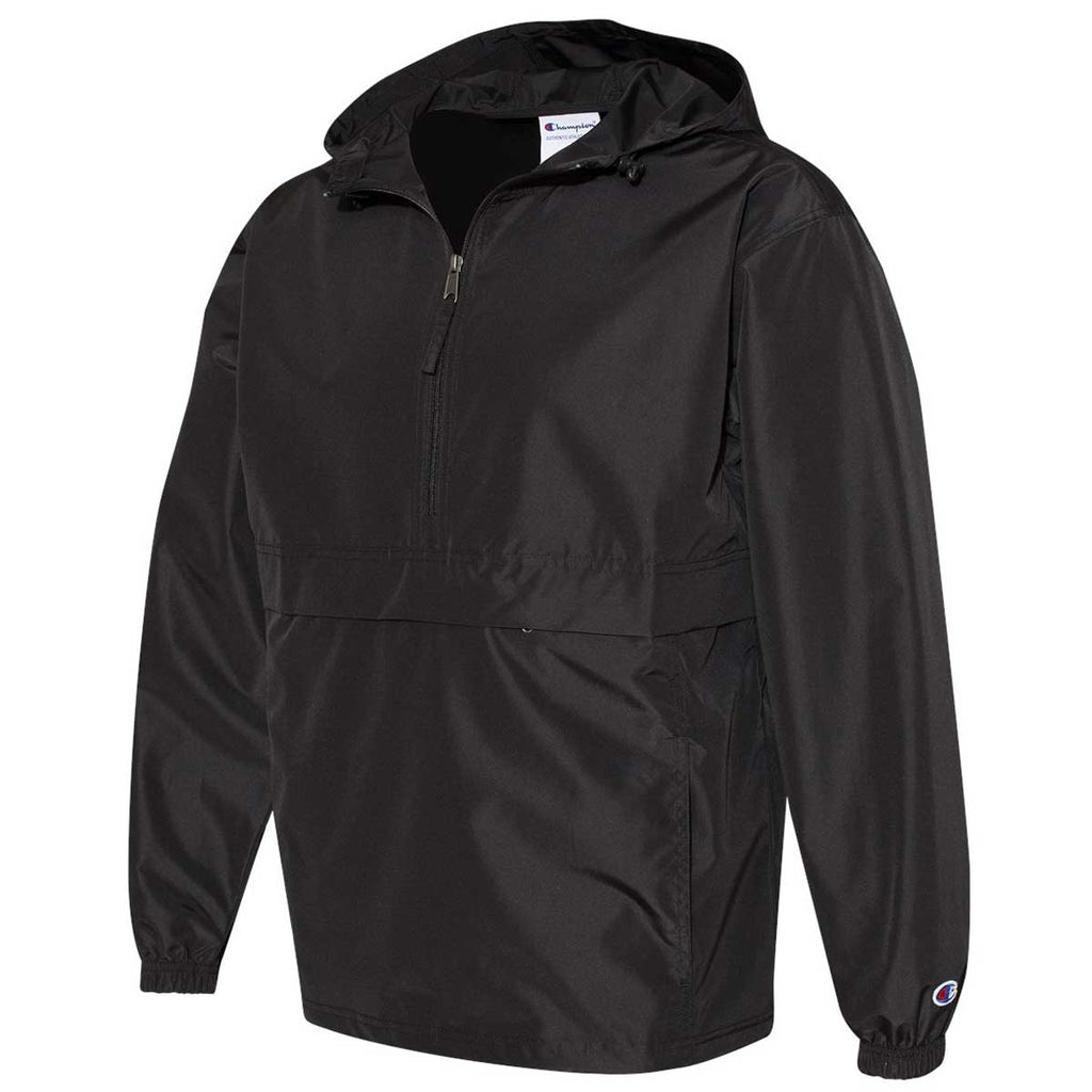 champion men's packable jacket black