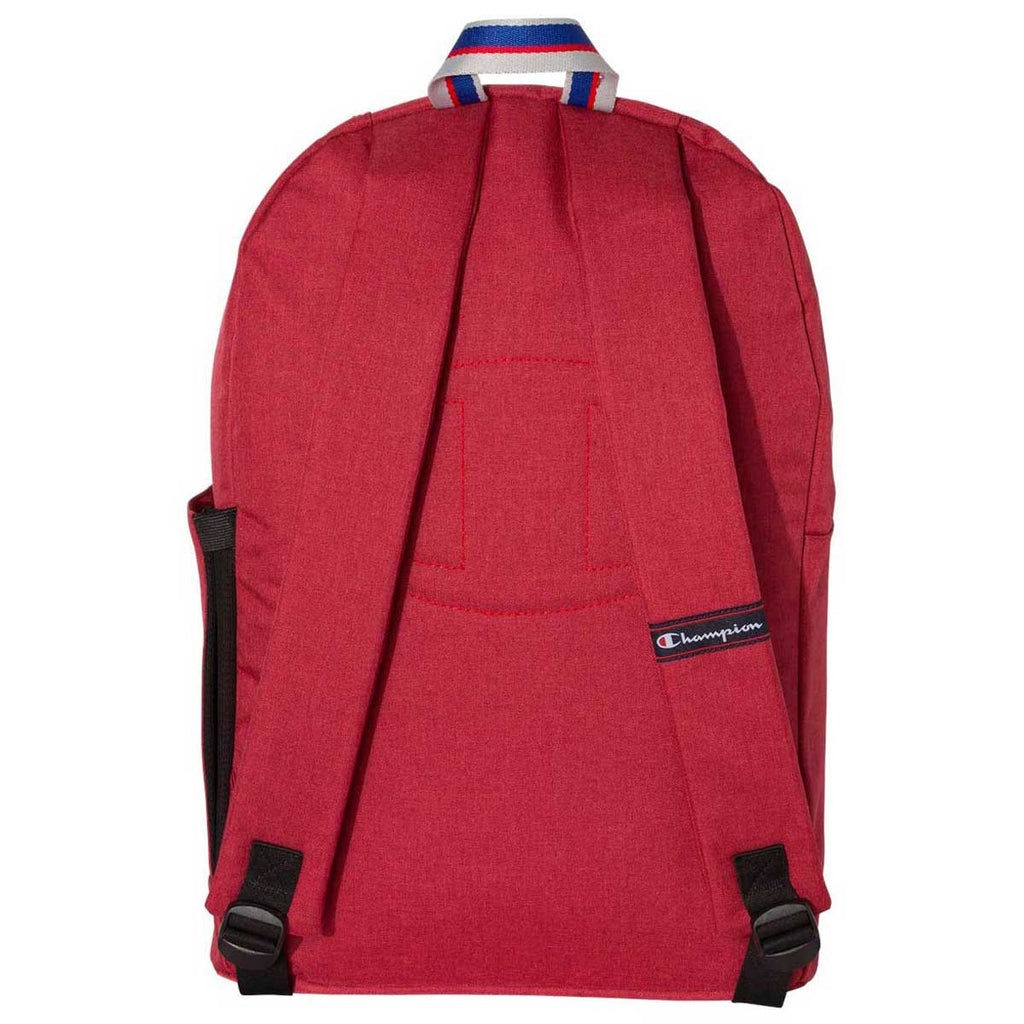 bright red backpack