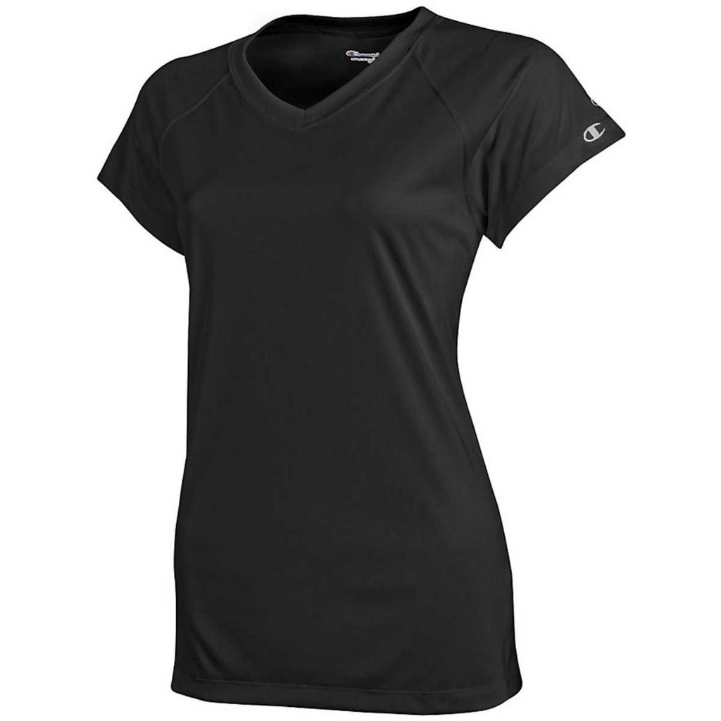 Black Double Dry 4.1-Ounce V-Neck T-Shirt