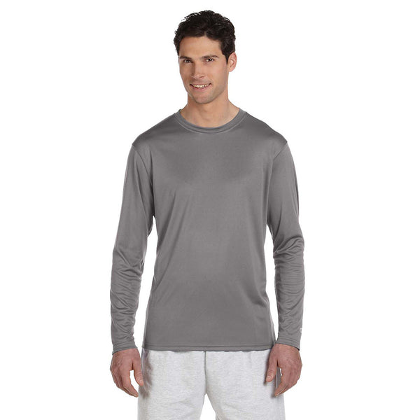 Champion Men's Double Dry Stone Grey L/S Performance T-Shirt