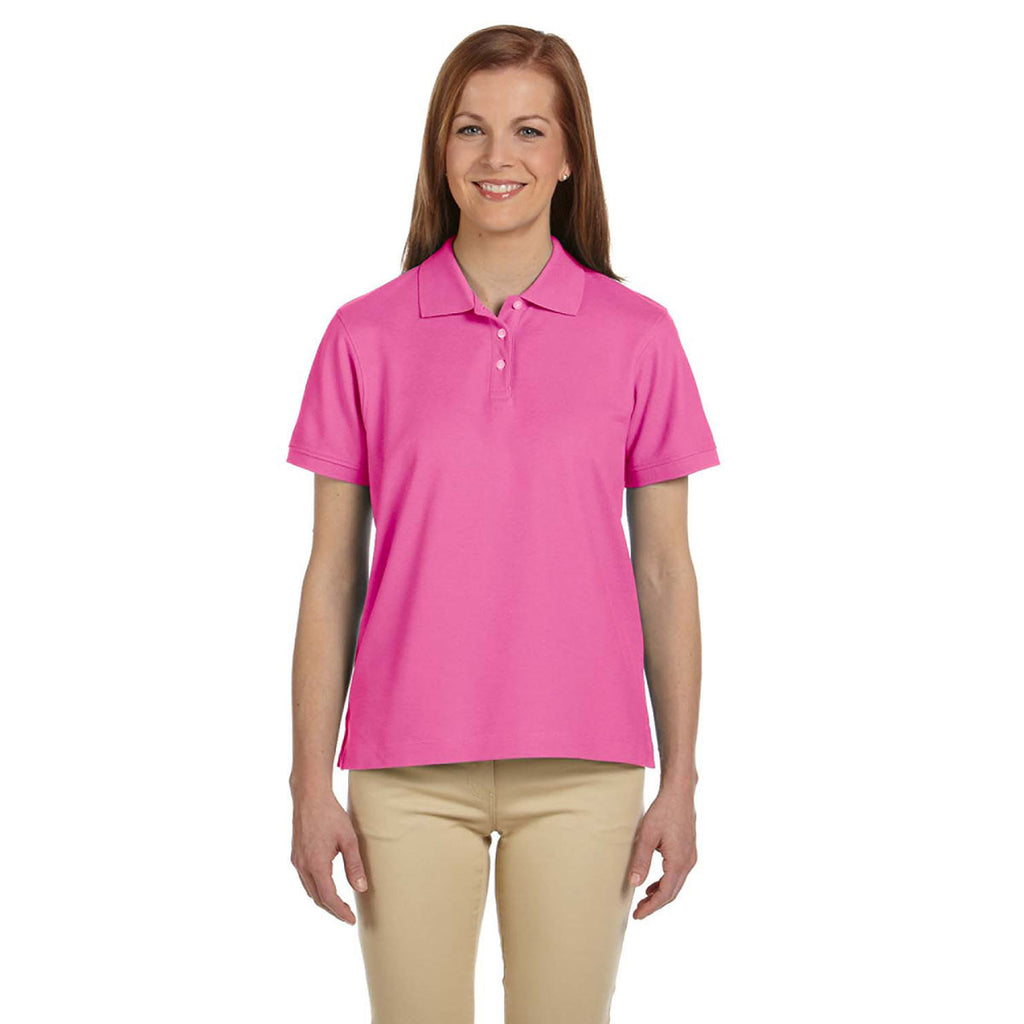 Devon & Jones Women's Charity Pink Pima Pique Short-Sleeve Polo