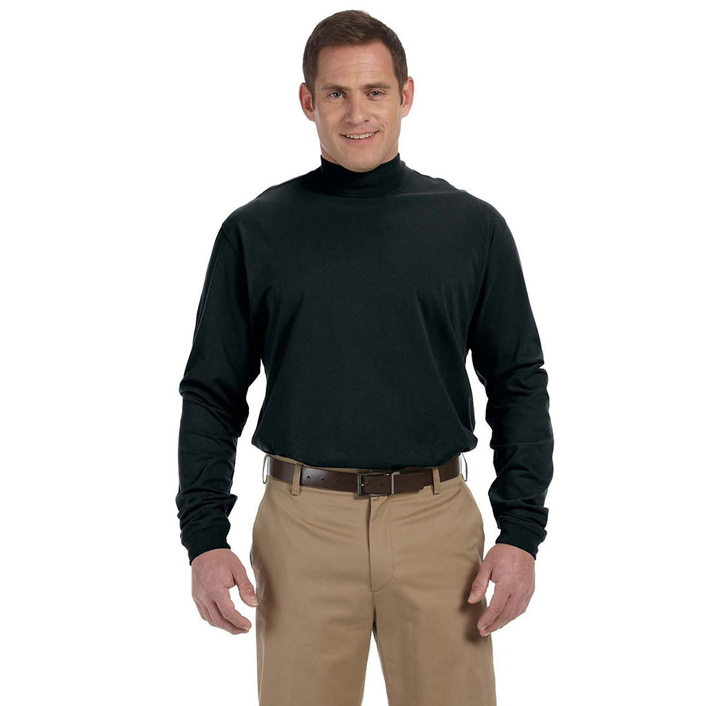 Download Devon & Jones Men's Black Sueded Cotton Jersey Mock Turtleneck