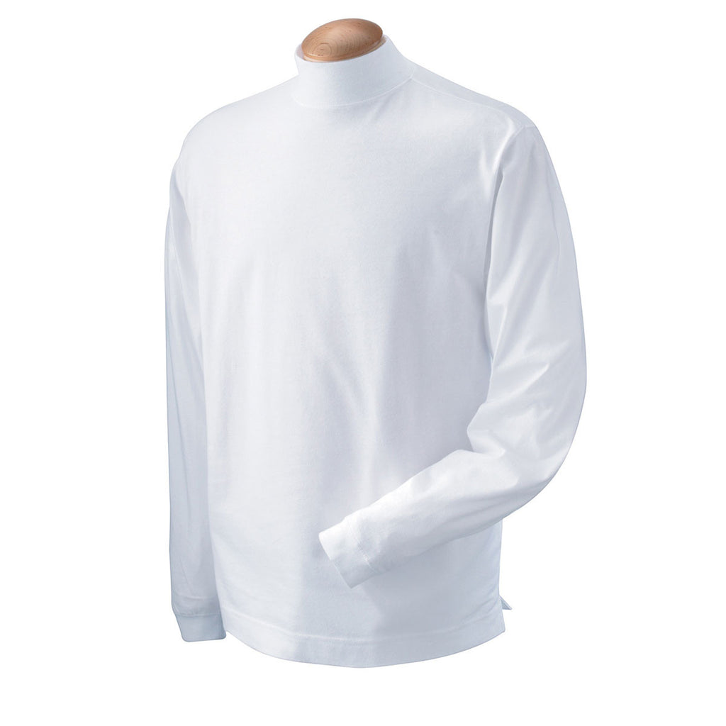 Download Devon & Jones Men's White Sueded Cotton Jersey Mock Turtleneck