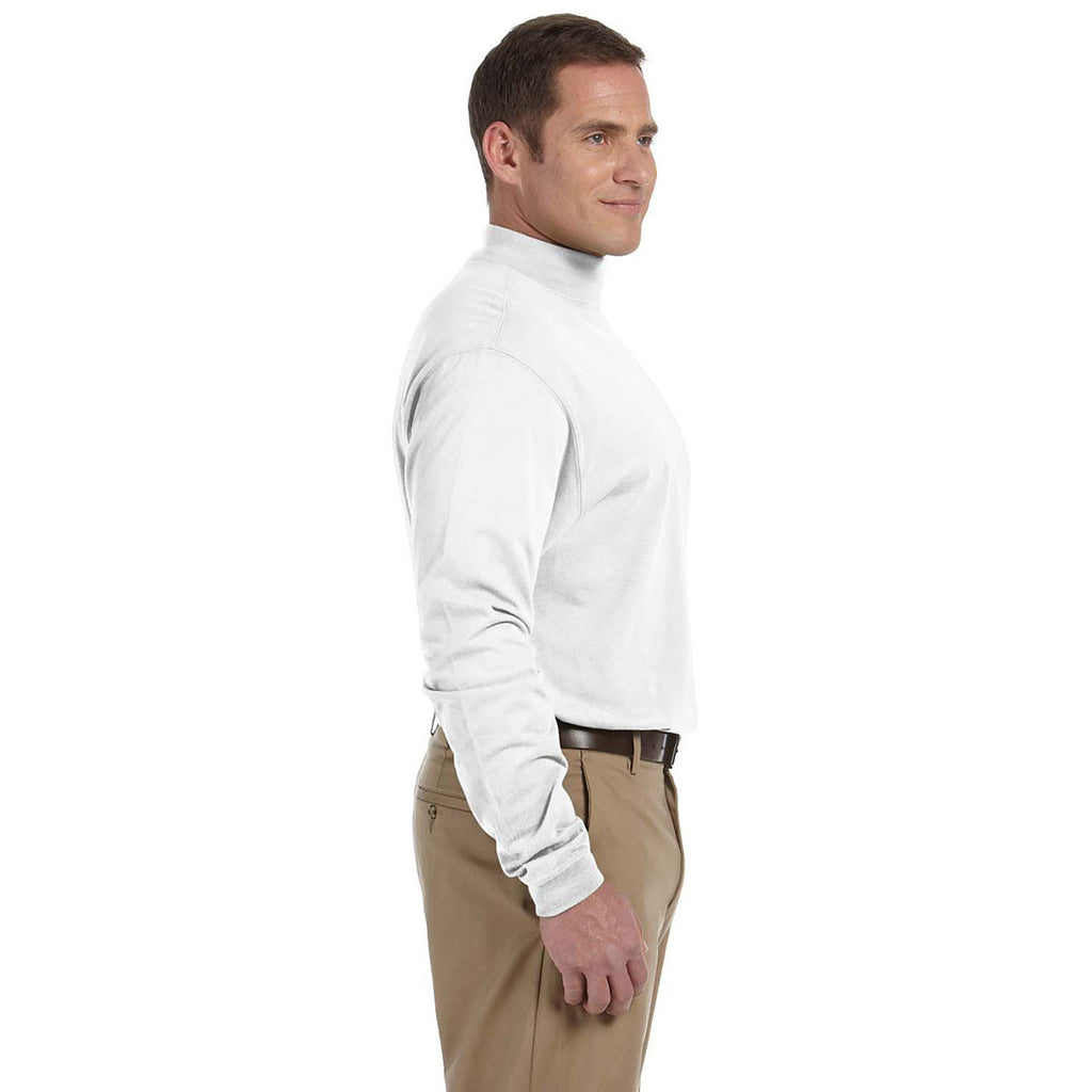 Download Devon & Jones Men's White Sueded Cotton Jersey Mock Turtleneck