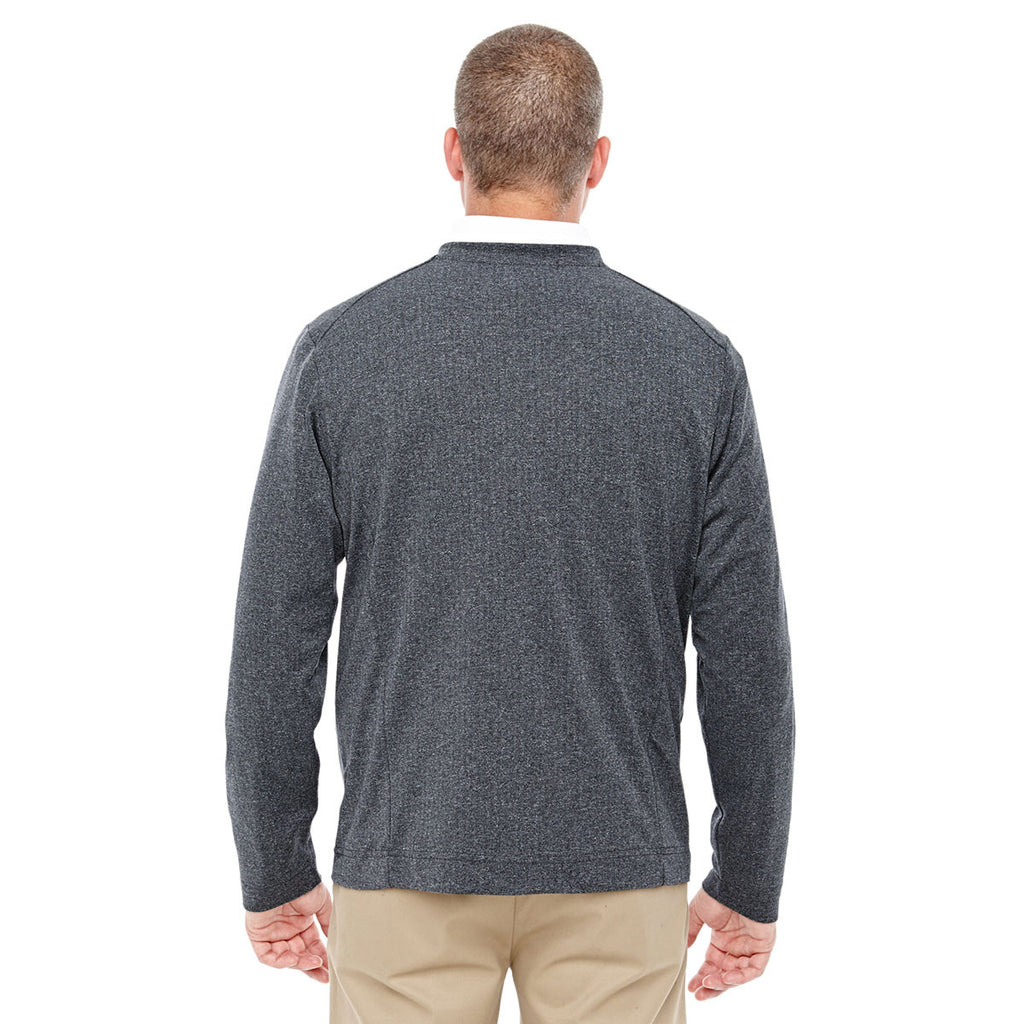 Devon & Jones Men's Dark Grey Heather Fairfield Herringbone V-Neck Pul