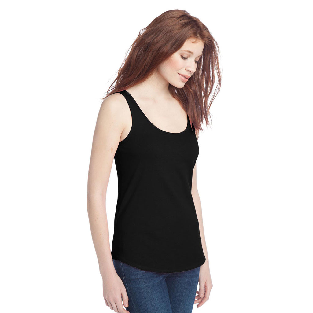 District Women's Black Cotton Swing Tank