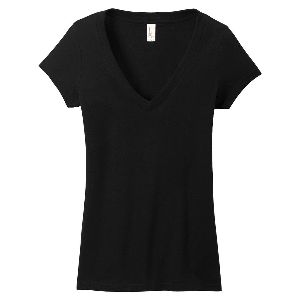 District Women's Black Very Important Tee Deep V-Neck