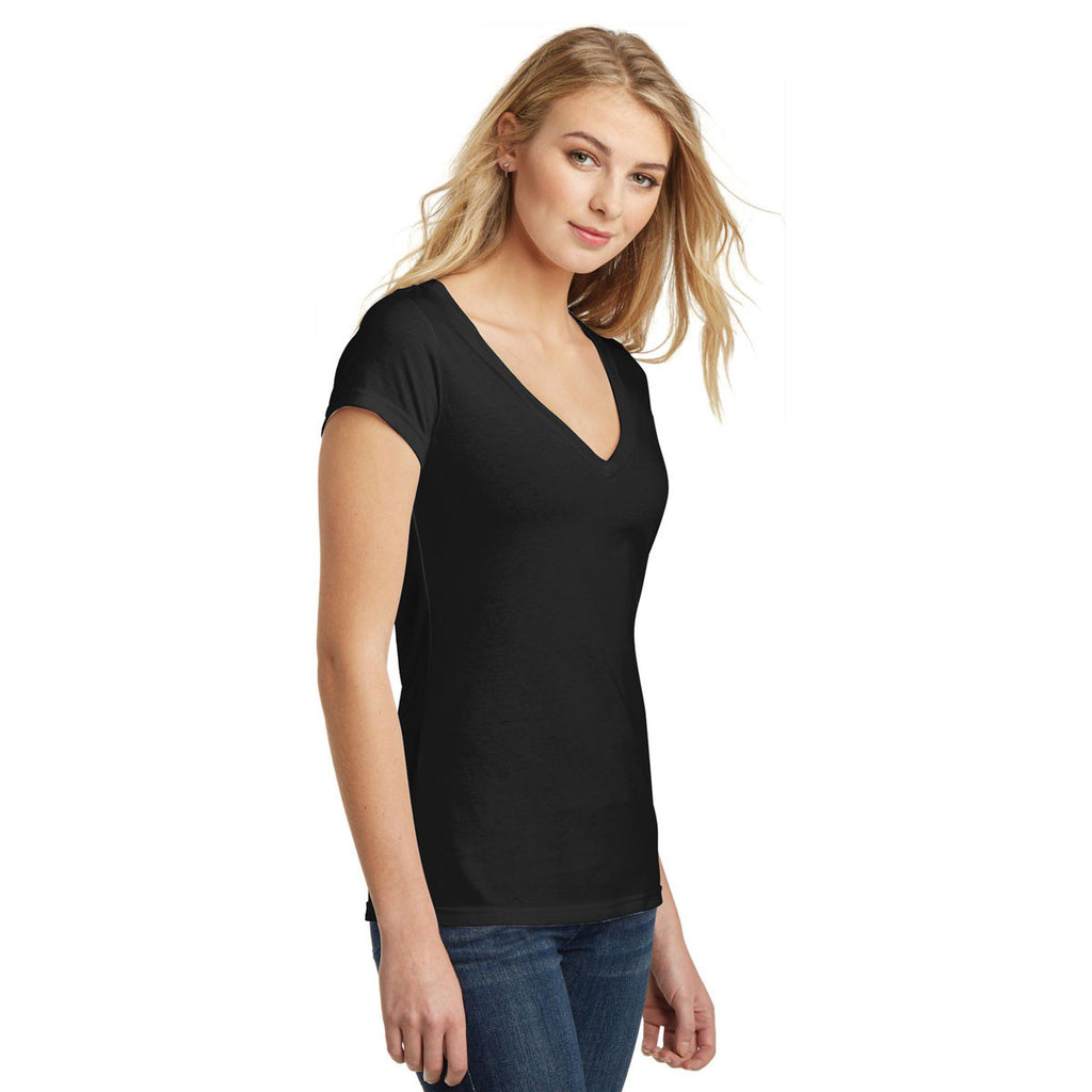 District Women's Black Very Important Tee Deep V-Neck