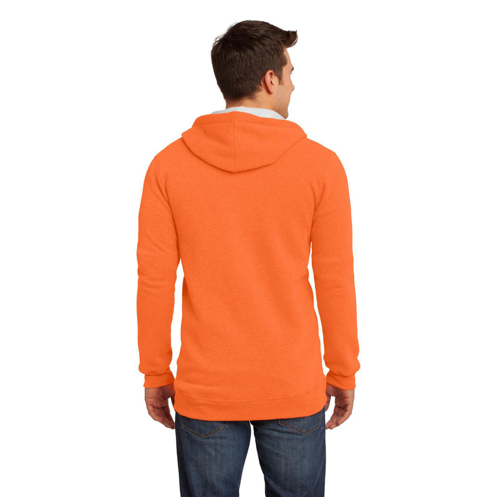 Download District Men's Neon Orange The Concert Fleece Full-Zip Hoodie