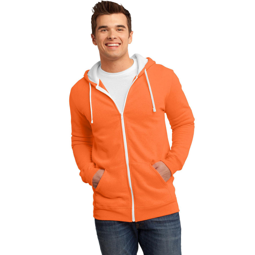 District Men's Neon Orange The Concert Fleece Full-Zip Hoodie