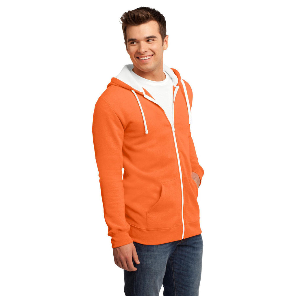 District Men's Neon Orange The Concert Fleece Full-Zip Hoodie